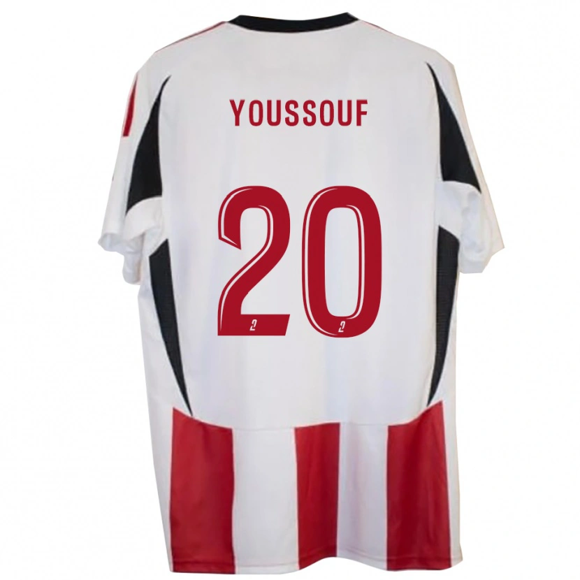 Danxen Uomo Maglia Mohamed Youssouf #20 Rosso Blu Kit Gara Home 2025/26 Maglietta