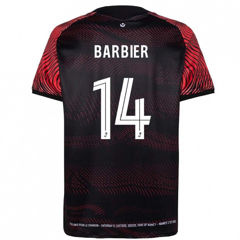 Danxen Uomo Maglia Hugo Barbier #14 Bianco Rosso Kit Gara Home 2025/26 Maglietta