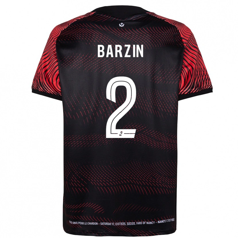 Danxen Uomo Maglia Réginald Barzin #2 Bianco Rosso Kit Gara Home 2025/26 Maglietta