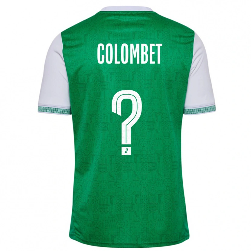 Danxen Uomo Maglia Alexis Colombet #0 Verde Bianco Kit Gara Home 2025/26 Maglietta