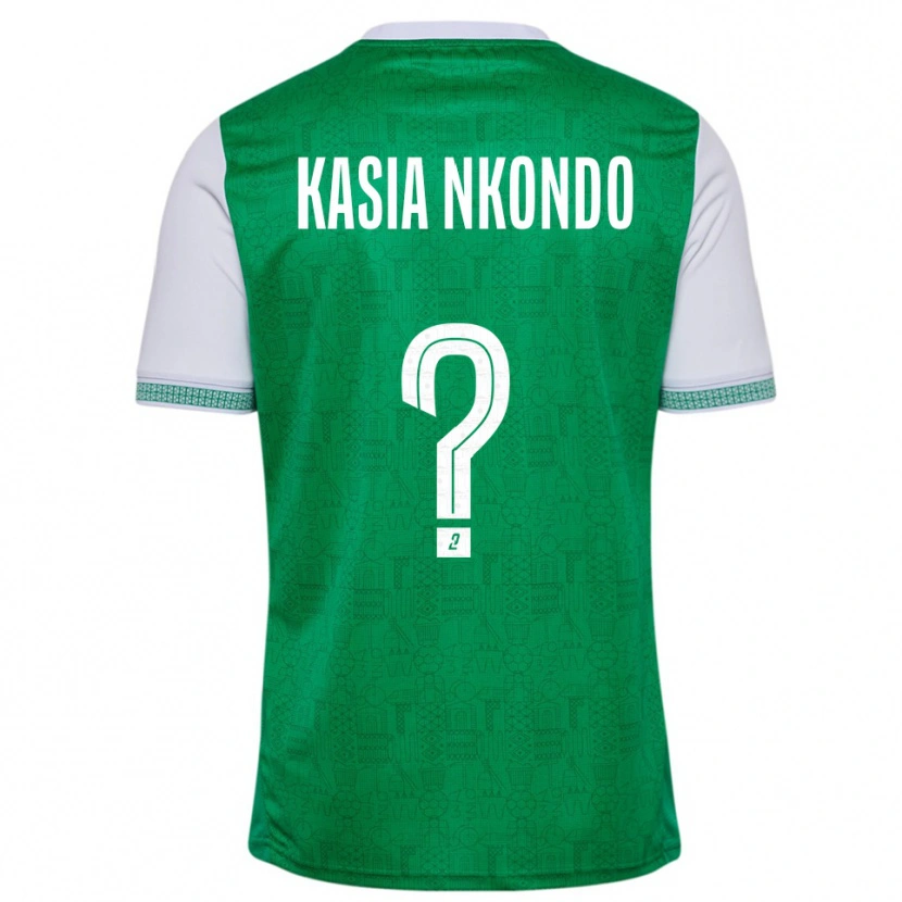 Danxen Uomo Maglia Nathan Kasia Nkondo #0 Verde Bianco Kit Gara Home 2025/26 Maglietta
