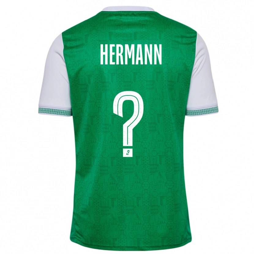Danxen Uomo Maglia Laura Hermann #0 Verde Bianco Kit Gara Home 2025/26 Maglietta