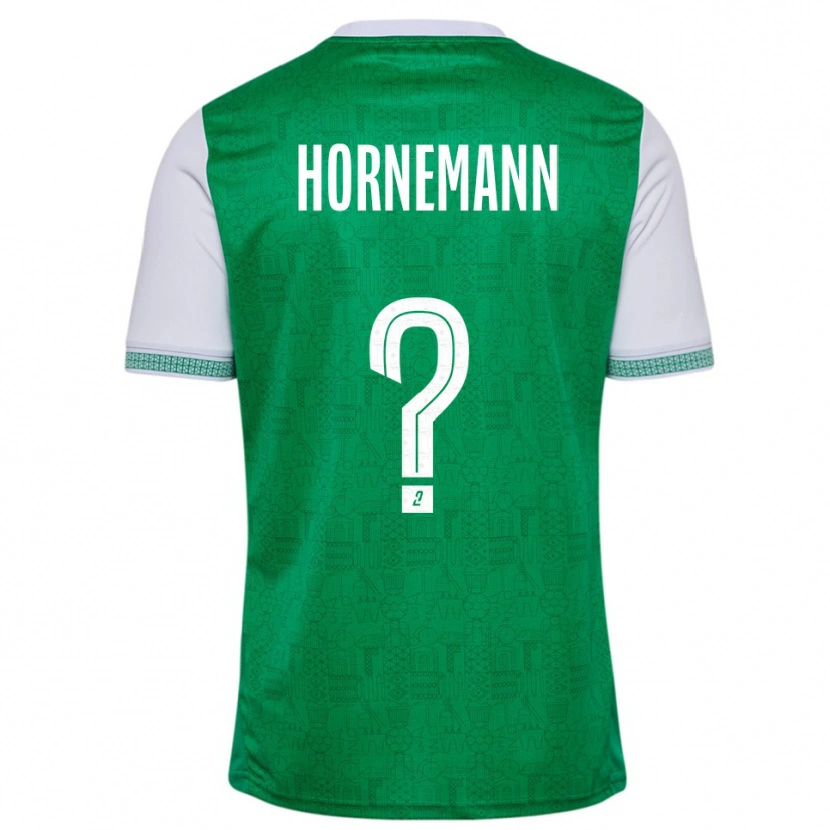 Danxen Uomo Maglia Sofie Hornemann #0 Verde Bianco Kit Gara Home 2025/26 Maglietta