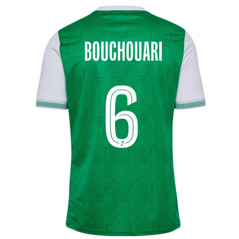 Danxen Uomo Maglia Benjamin Bouchouari #6 Verde Bianco Kit Gara Home 2025/26 Maglietta