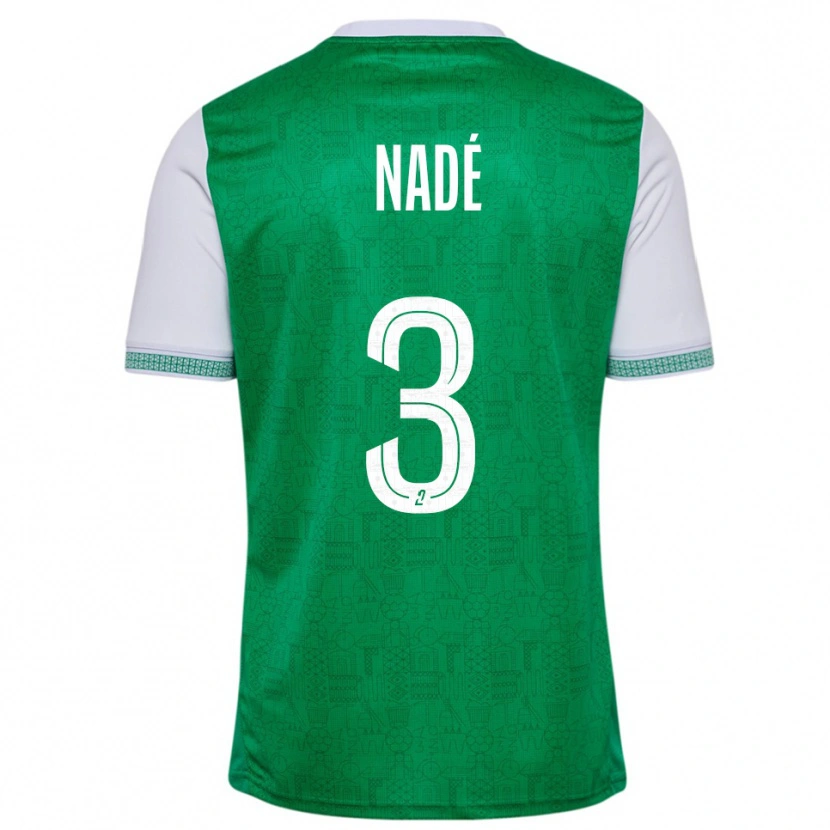 Danxen Uomo Maglia Mickaël Nadé #3 Verde Bianco Kit Gara Home 2025/26 Maglietta