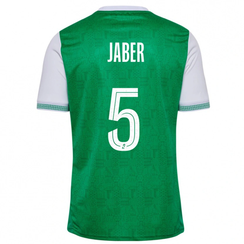 Danxen Uomo Maglia Mahmoud Jaber #5 Verde Bianco Kit Gara Home 2025/26 Maglietta