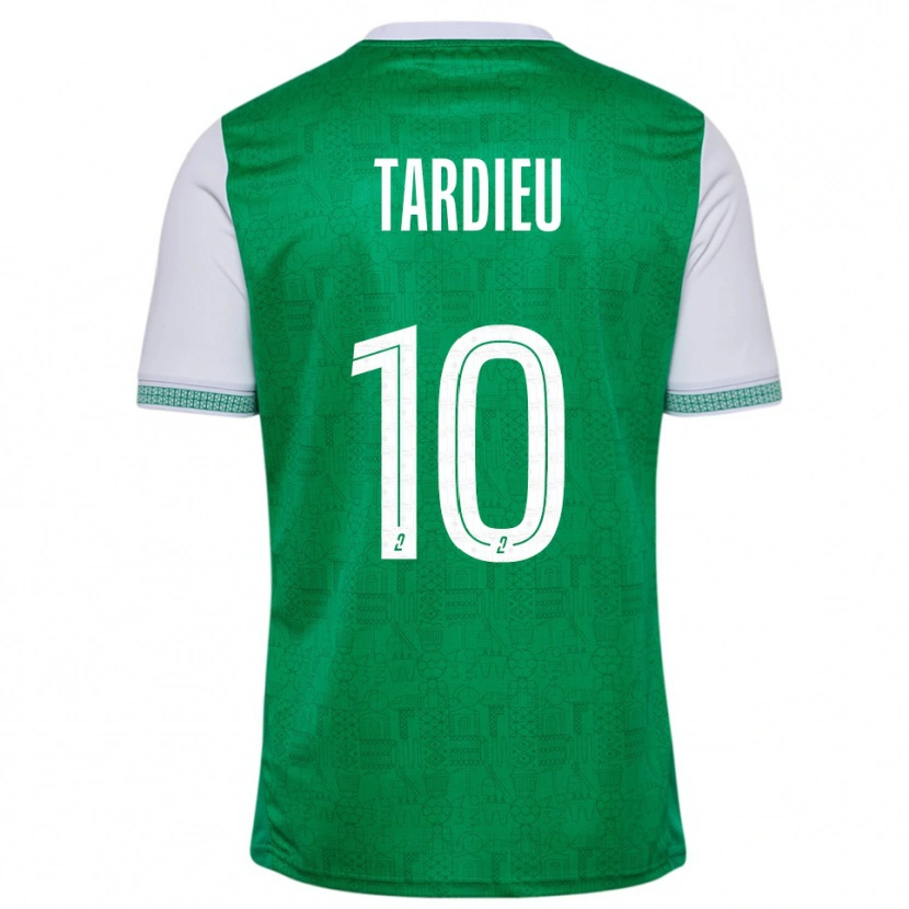 Danxen Uomo Maglia Florian Tardieu #10 Verde Bianco Kit Gara Home 2025/26 Maglietta