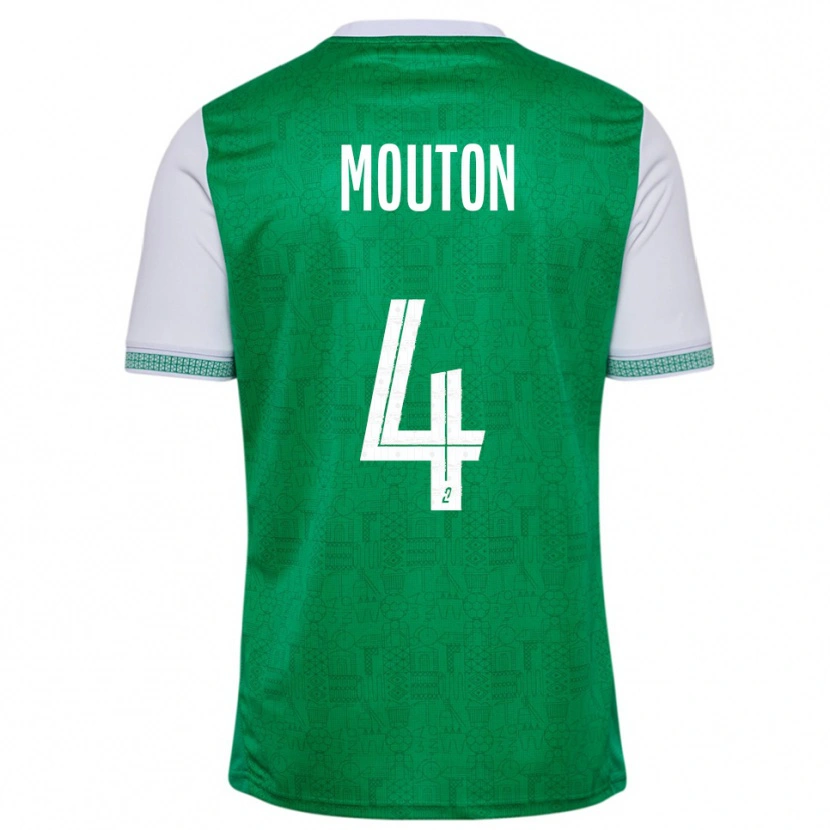 Danxen Uomo Maglia Nathan Mouton #4 Verde Bianco Kit Gara Home 2025/26 Maglietta