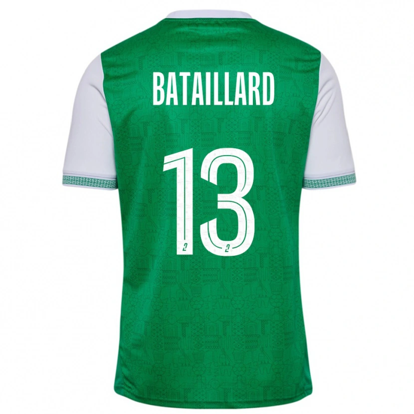 Danxen Uomo Maglia Faustine Bataillard #13 Verde Bianco Kit Gara Home 2025/26 Maglietta