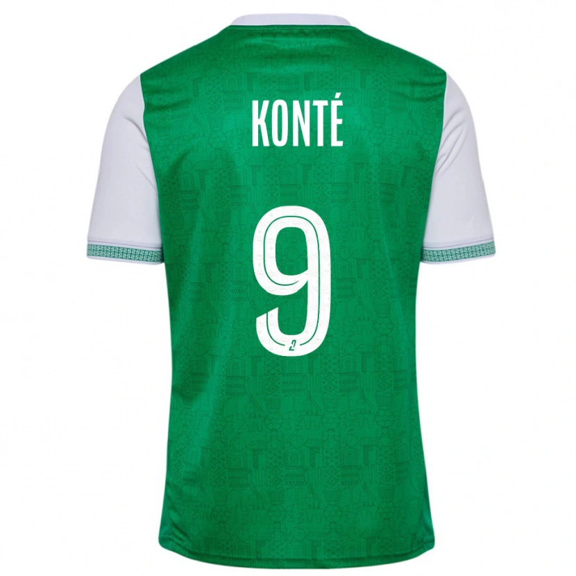 Danxen Uomo Maglia Mamadou Konté #9 Verde Bianco Kit Gara Home 2025/26 Maglietta