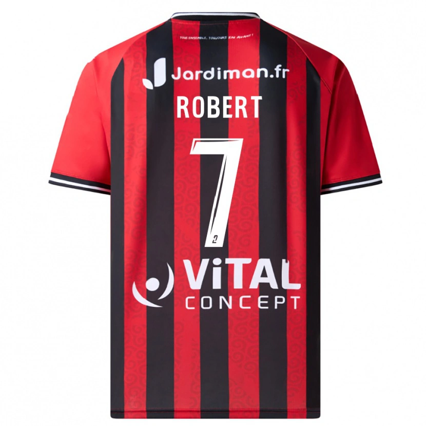 Danxen Uomo Maglia Faustine Robert #7 Rosso Nero Kit Gara Home 2025/26 Maglietta