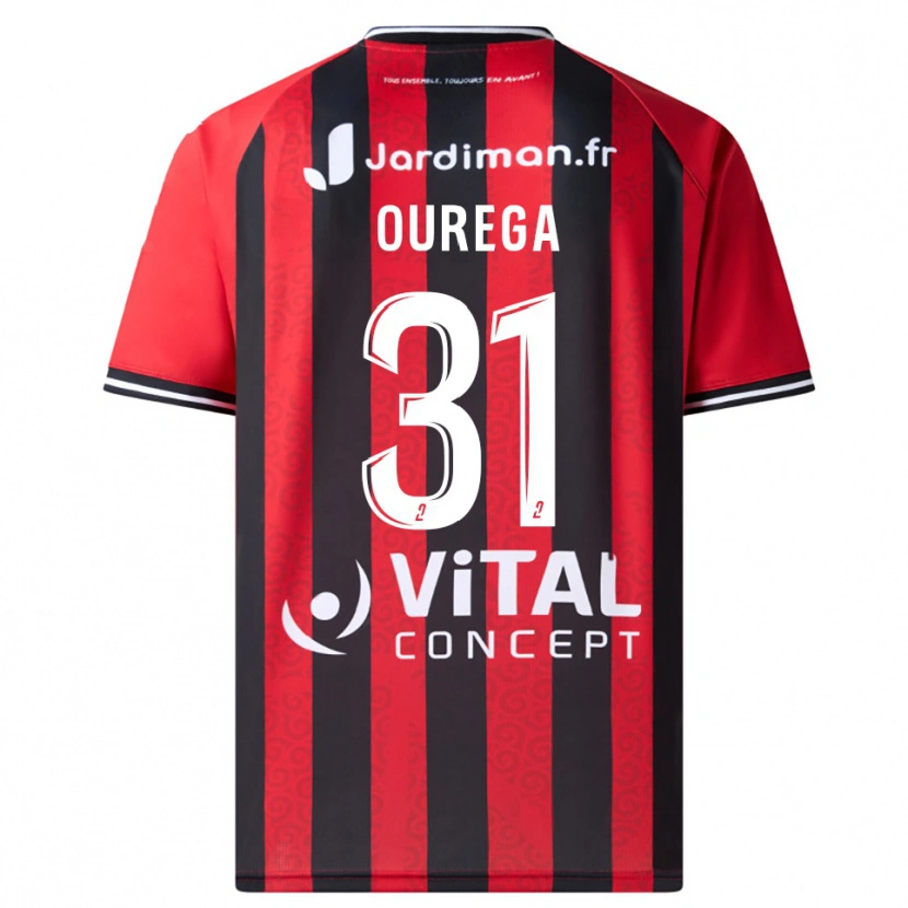 Danxen Uomo Maglia Dylan Ourega #31 Rosso Nero Kit Gara Home 2025/26 Maglietta