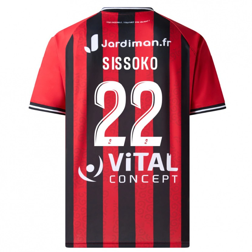 Danxen Uomo Maglia Alpha Sissoko #22 Rosso Nero Kit Gara Home 2025/26 Maglietta
