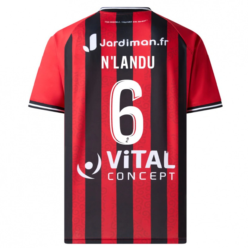 Danxen Uomo Maglia Darly N'landu #6 Rosso Nero Kit Gara Home 2025/26 Maglietta