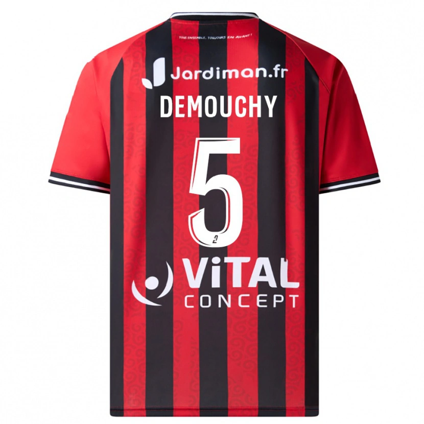 Danxen Uomo Maglia Albin Demouchy #5 Rosso Nero Kit Gara Home 2025/26 Maglietta