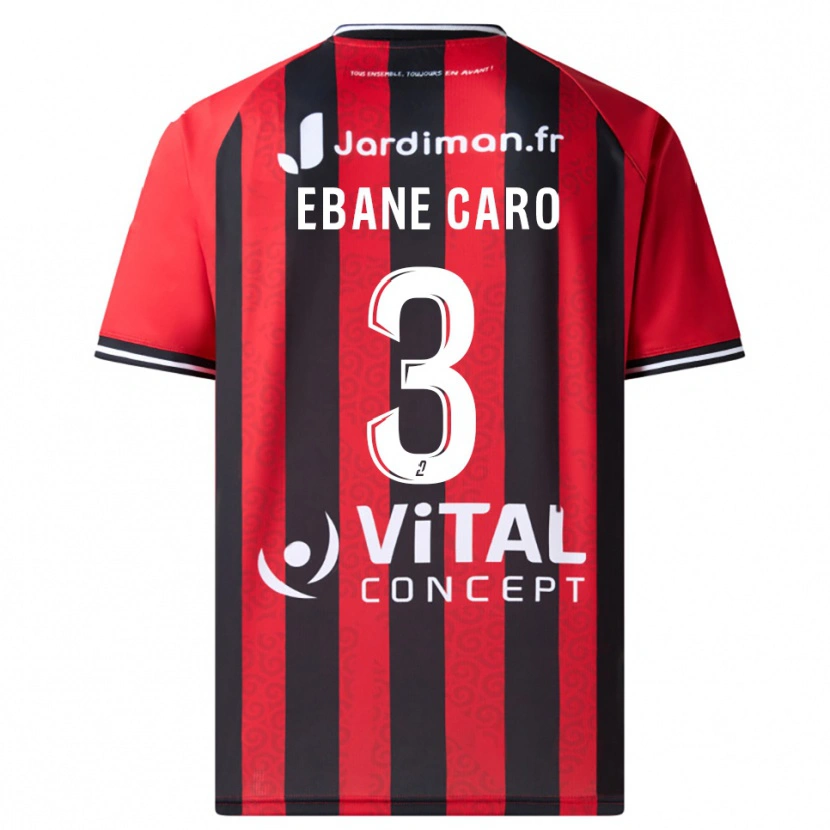 Danxen Uomo Maglia Noa Ebane Caro #3 Rosso Nero Kit Gara Home 2025/26 Maglietta