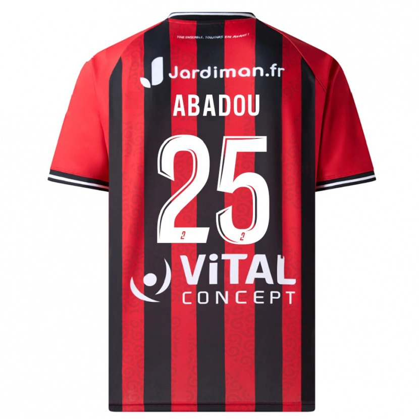 Danxen Uomo Maglia Lea Abadou #25 Rosso Nero Kit Gara Home 2025/26 Maglietta