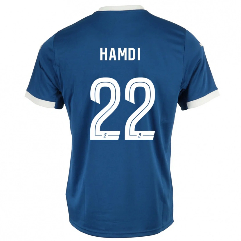 Danxen Uomo Maglia Mathis Hamdi #22 Blu Bianco Kit Gara Home 2025/26 Maglietta