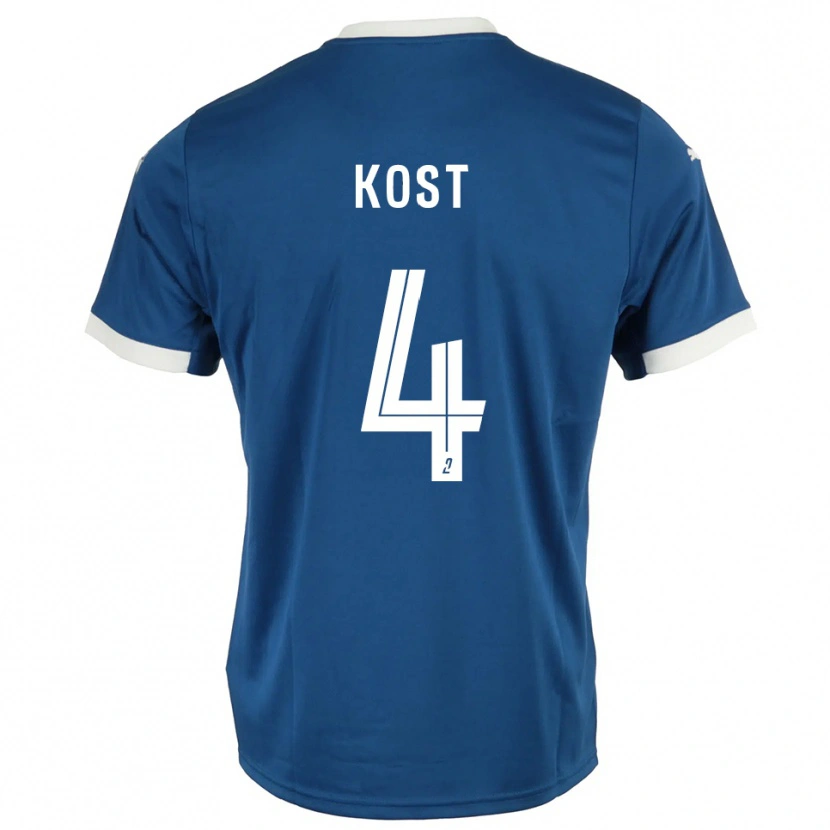 Danxen Uomo Maglia Enzo Kost #4 Blu Bianco Kit Gara Home 2025/26 Maglietta