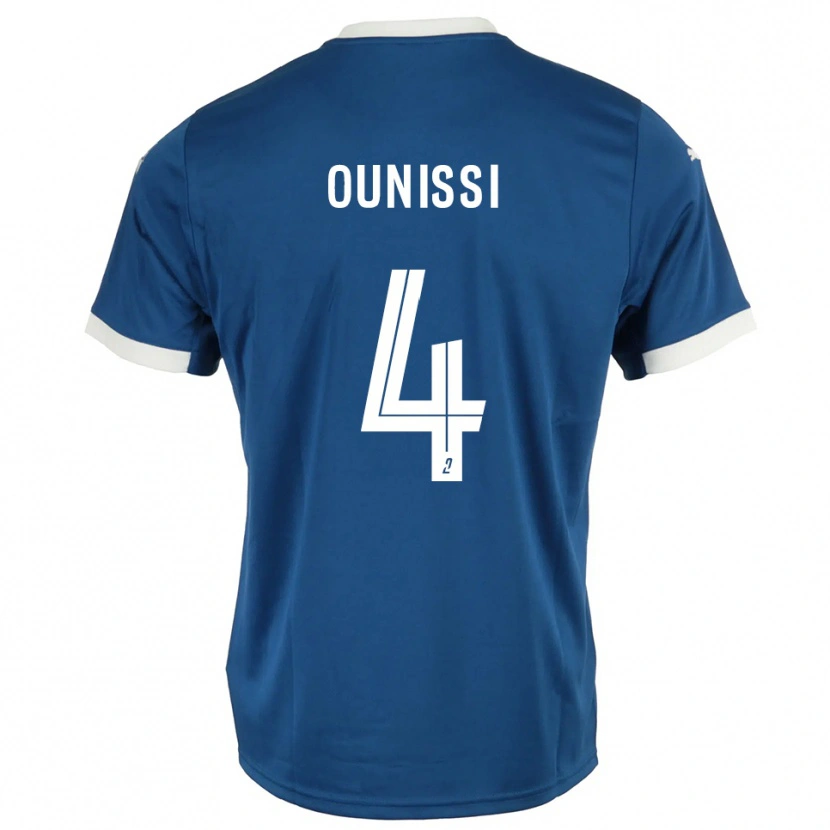 Danxen Uomo Maglia Ilian Ounissi #4 Blu Bianco Kit Gara Home 2025/26 Maglietta