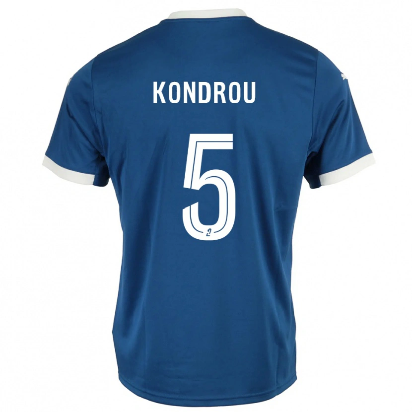 Danxen Uomo Maglia David Kondrou #5 Blu Bianco Kit Gara Home 2025/26 Maglietta