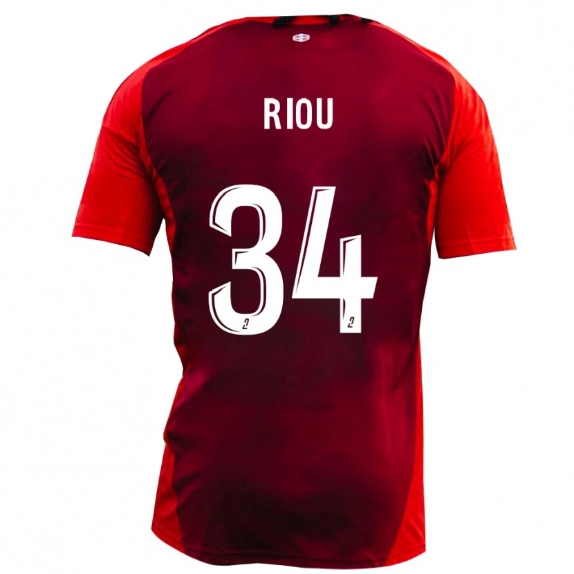 Danxen Uomo Maglia Esteban Riou #34 Rosso Borgogna Kit Gara Home 2025/26 Maglietta