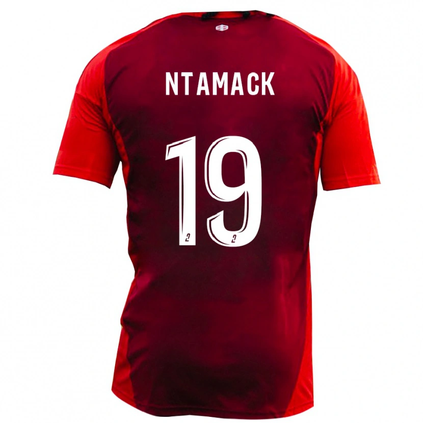 Danxen Uomo Maglia Samuel Ntamack #19 Rosso Borgogna Kit Gara Home 2025/26 Maglietta