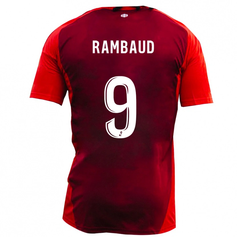 Danxen Uomo Maglia Thibault Rambaud #9 Rosso Borgogna Kit Gara Home 2025/26 Maglietta
