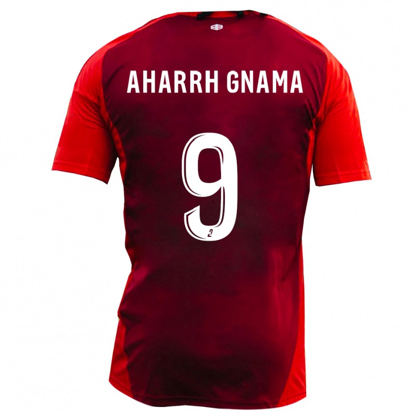 Danxen Uomo Maglia Adji Joel Aharrh Gnama #9 Rosso Borgogna Kit Gara Home 2025/26 Maglietta