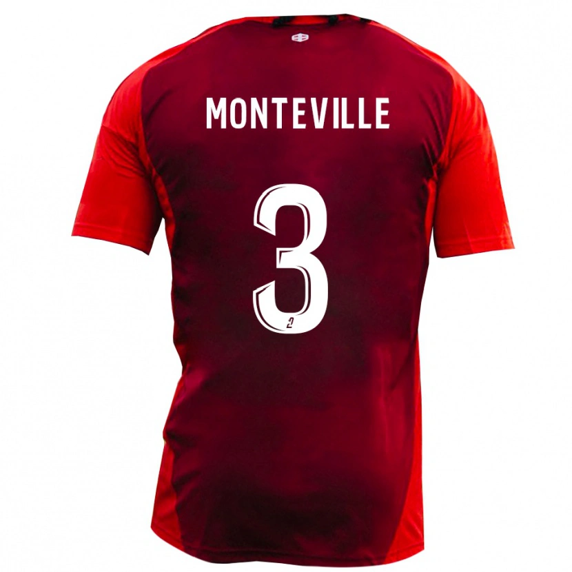 Danxen Uomo Maglia Idriss Monteville #3 Rosso Borgogna Kit Gara Home 2025/26 Maglietta