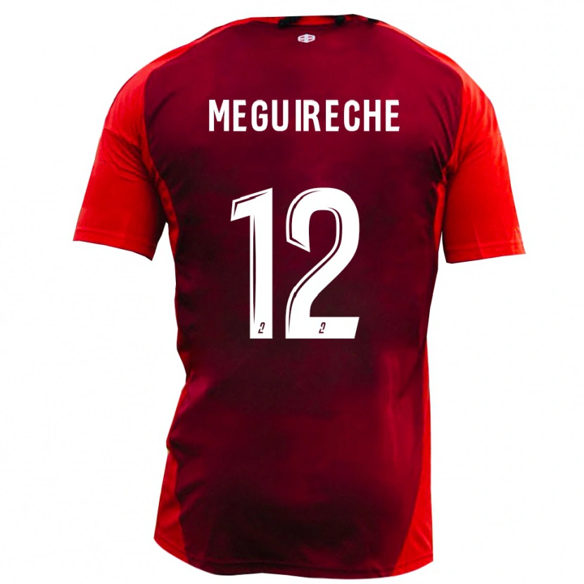 Danxen Uomo Maglia Yanis Meguireche #12 Rosso Borgogna Kit Gara Home 2025/26 Maglietta