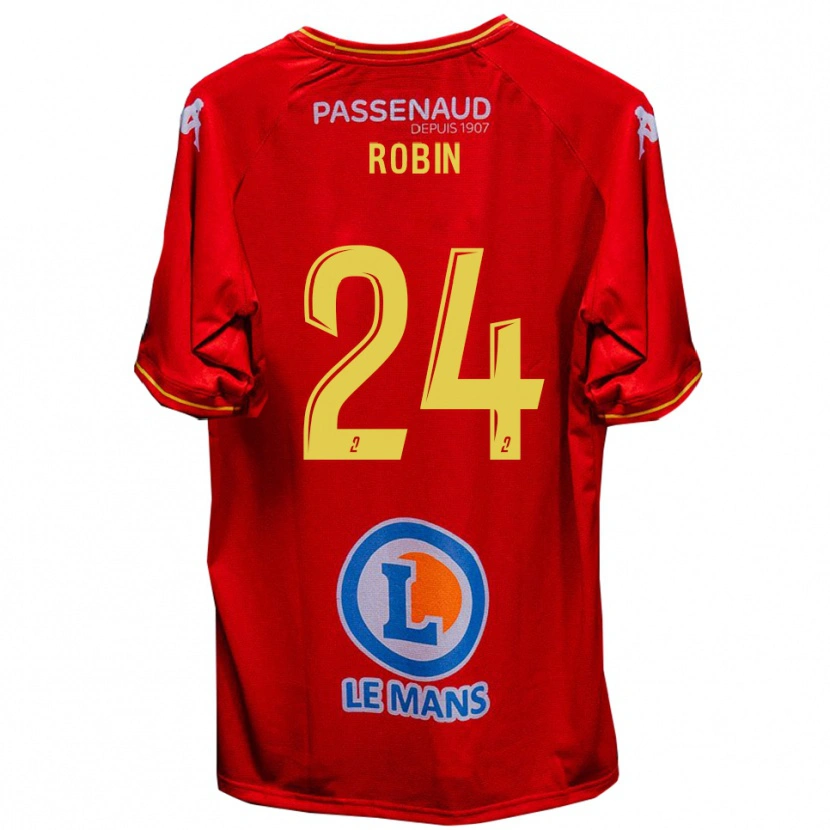 Danxen Uomo Maglia Milan Robin #24 Rosso Giallo Kit Gara Home 2025/26 Maglietta