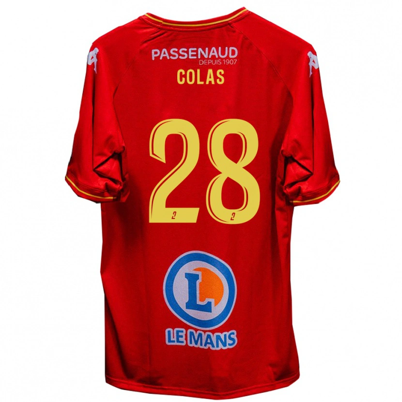 Danxen Uomo Maglia Erwan Colas #28 Rosso Giallo Kit Gara Home 2025/26 Maglietta