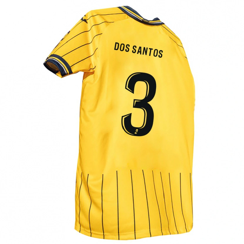 Danxen Uomo Maglia Enzo Dos Santos #3 Giallo Blu Marino Kit Gara Home 2025/26 Maglietta