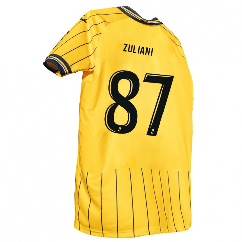 Danxen Uomo Maglia Edhy Zuliani #87 Giallo Blu Marino Kit Gara Home 2025/26 Maglietta
