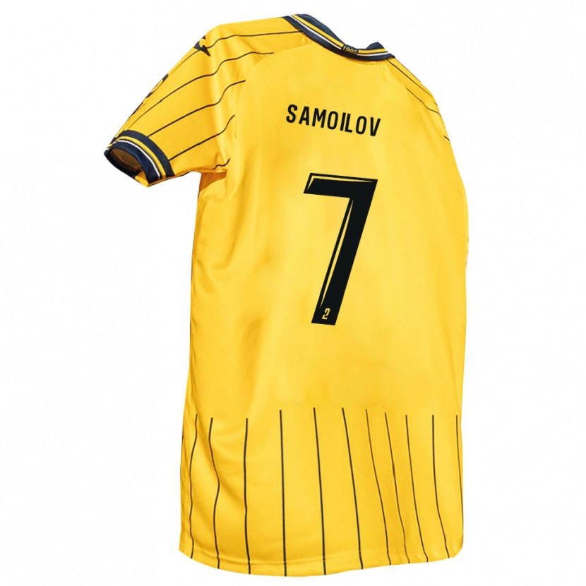 Danxen Uomo Maglia Maksim Samoilov #7 Giallo Blu Marino Kit Gara Home 2025/26 Maglietta