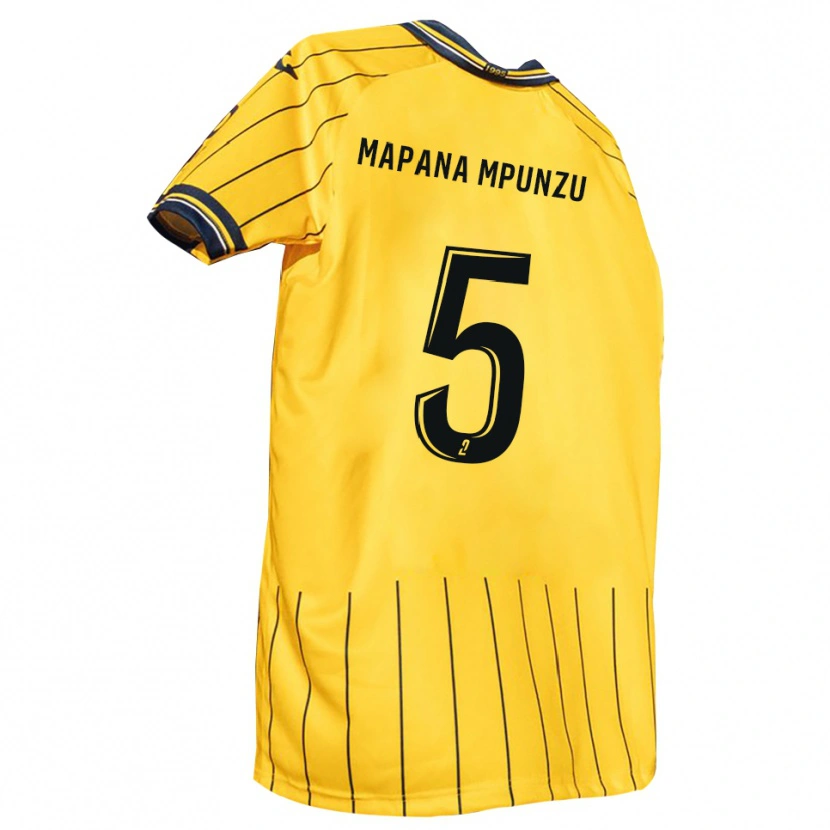 Danxen Uomo Maglia Jojo Mapana Mpunzu #5 Giallo Blu Marino Kit Gara Home 2025/26 Maglietta