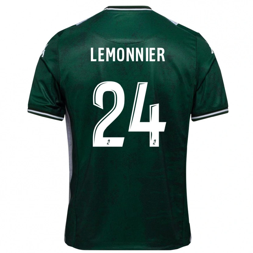 Danxen Uomo Maglia Pierre Lemonnier #24 Verde Bianco Kit Gara Home 2025/26 Maglietta