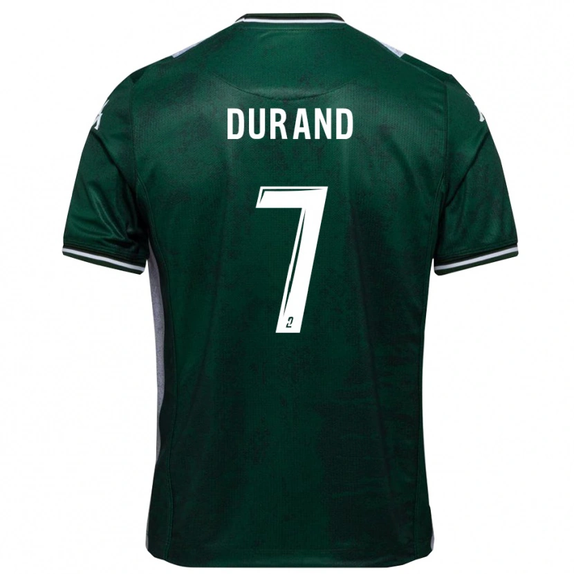 Danxen Uomo Maglia Damien Durand #7 Verde Bianco Kit Gara Home 2025/26 Maglietta