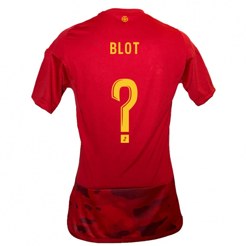Danxen Uomo Maglia Titouan Blot #0 Rosso Giallo Kit Gara Home 2025/26 Maglietta