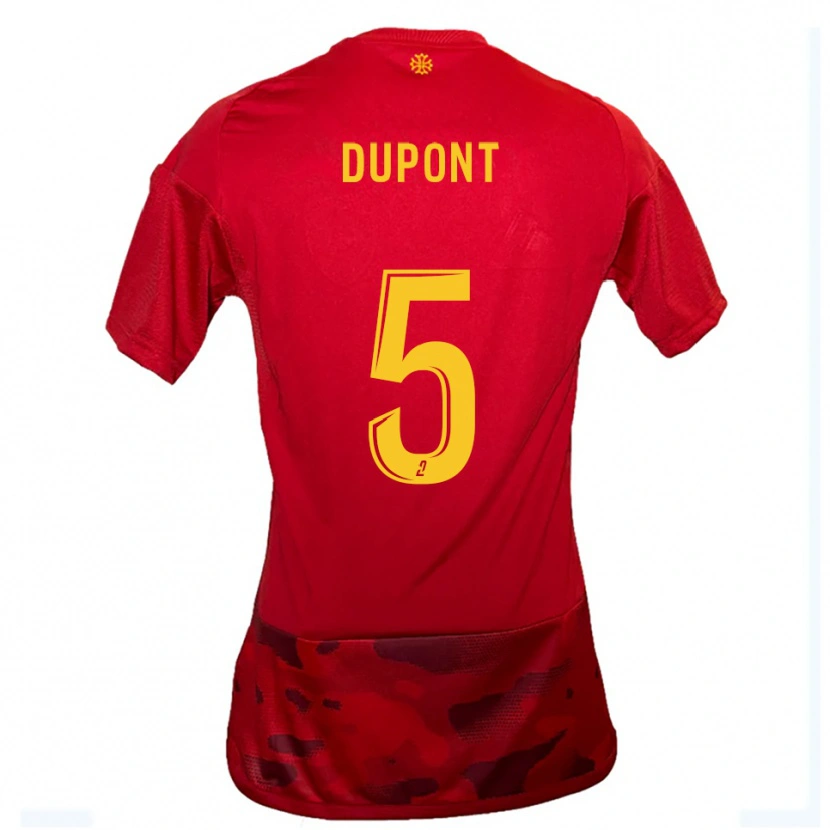 Danxen Uomo Maglia Baptiste Dupont #5 Rosso Giallo Kit Gara Home 2025/26 Maglietta