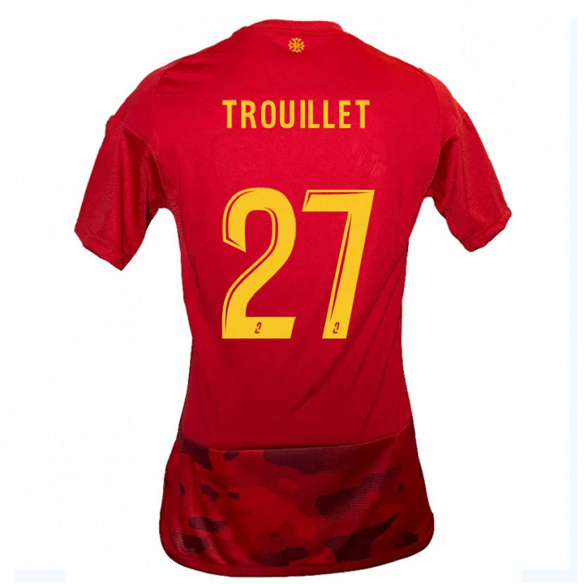 Danxen Uomo Maglia Alexis Trouillet #27 Rosso Giallo Kit Gara Home 2025/26 Maglietta