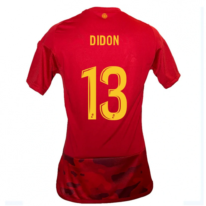 Danxen Uomo Maglia Anis Didon #13 Rosso Giallo Kit Gara Home 2025/26 Maglietta