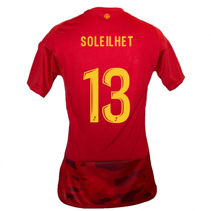 Danxen Uomo Maglia Alicia Soleilhet #13 Rosso Giallo Kit Gara Home 2025/26 Maglietta