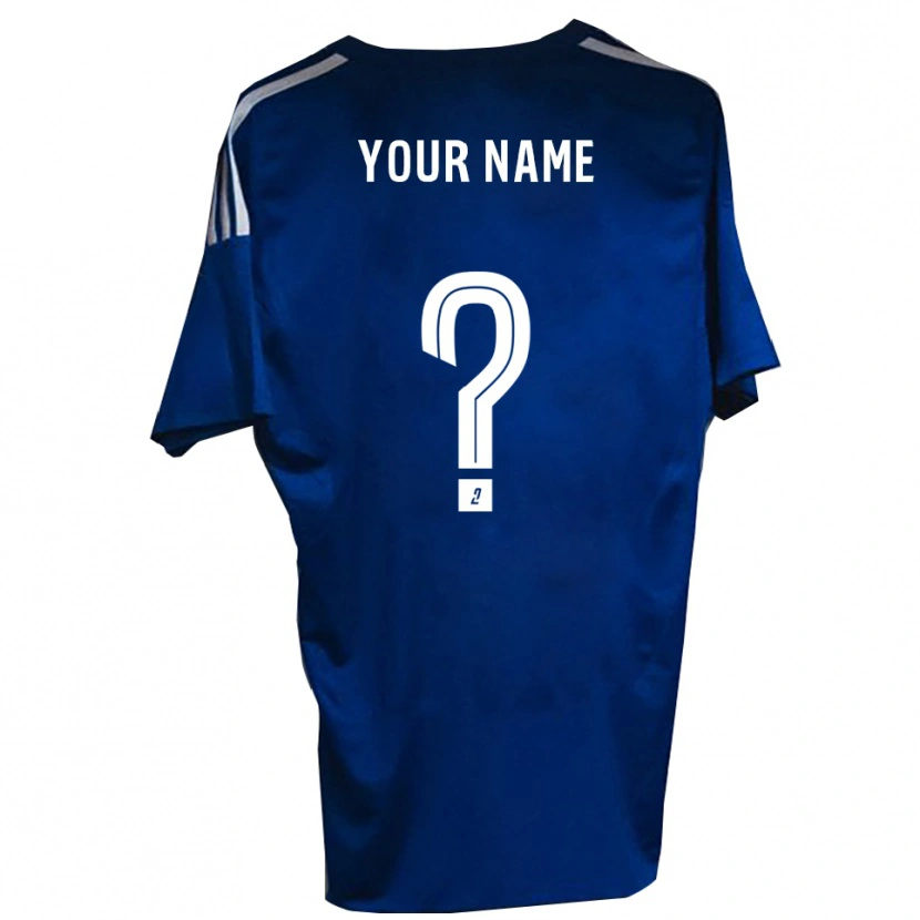 Danxen Uomo Maglia Il Tuo Nome #0 Blu Bianco Kit Gara Home 2025/26 Maglietta