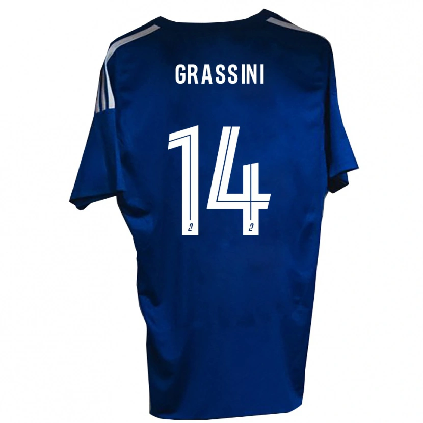 Danxen Uomo Maglia Romeo Grassini #14 Blu Bianco Kit Gara Home 2025/26 Maglietta