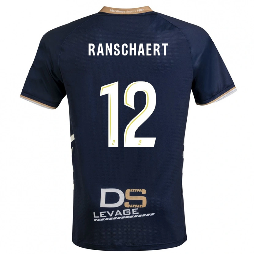 Danxen Uomo Maglia Rafael Ranschaert #12 Blu Marino Oro Kit Gara Home 2025/26 Maglietta