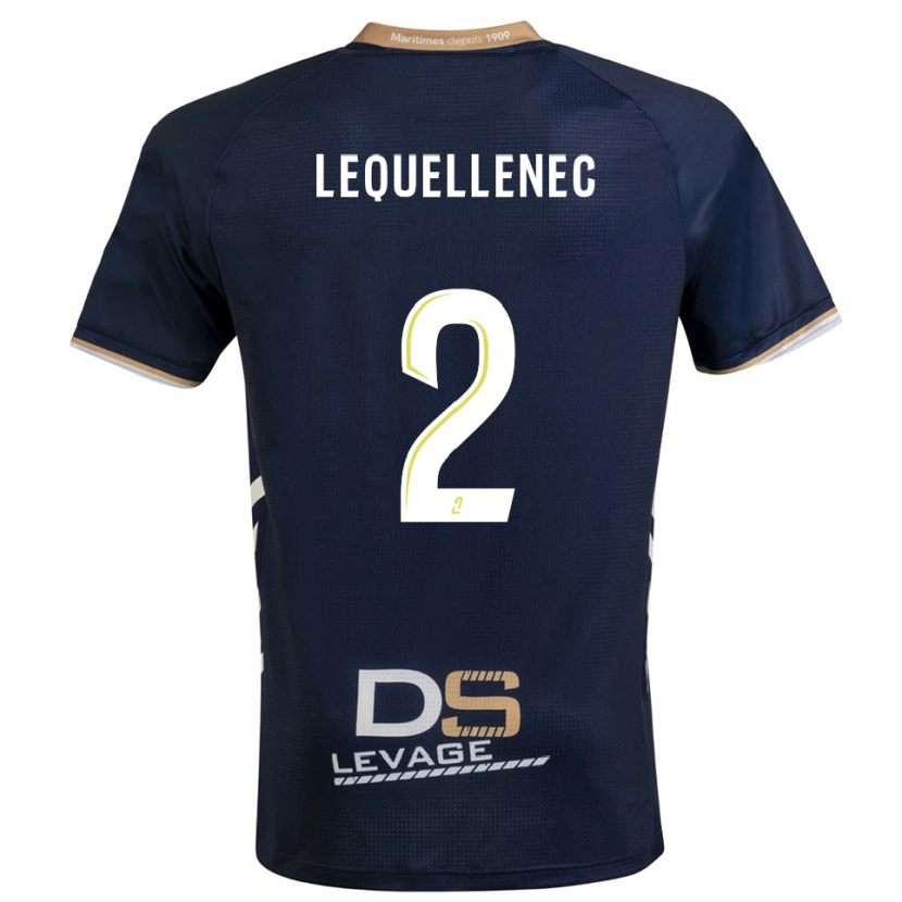 Danxen Uomo Maglia Yanis Lequellenec #2 Blu Marino Oro Kit Gara Home 2025/26 Maglietta