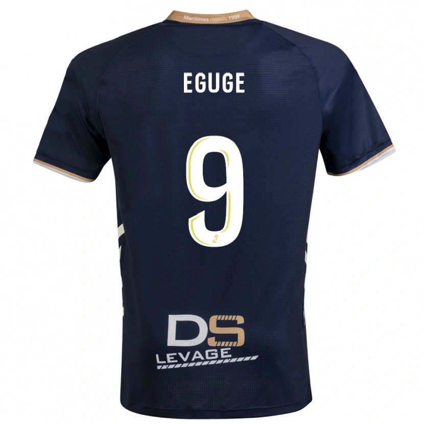 Danxen Uomo Maglia Benny Eguge #9 Blu Marino Oro Kit Gara Home 2025/26 Maglietta