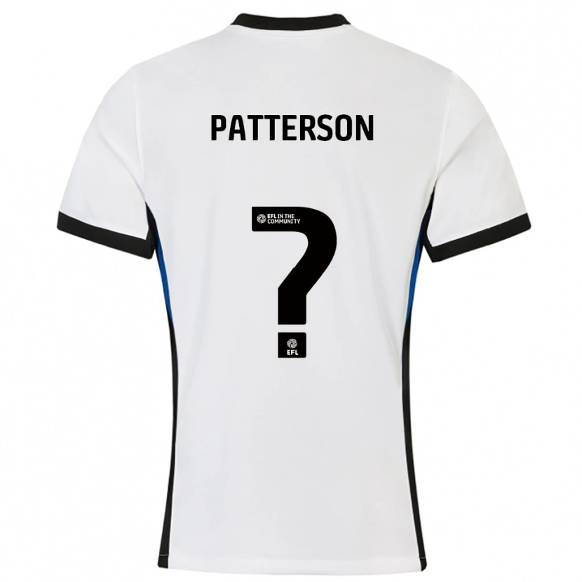 Danxen Uomo Maglia Rico Patterson #0 Bianco Blu Kit Gara Away 2025/26 Maglietta